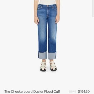 MOTHER Blue Ankle Jeans with Cuffed Hem